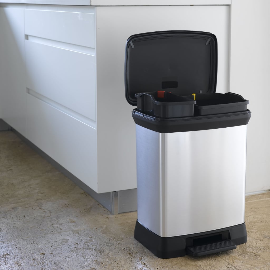 Curver Curver Pedal Bin Deco Duo 10+18 L color argento