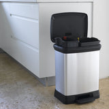 Curver Curver Pedal Bin Deco Duo 10+18 l Silberfarbe