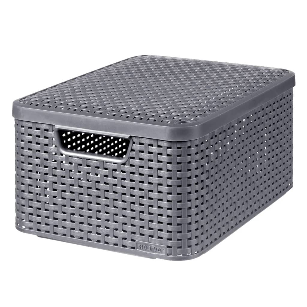 Curver Curver storage box style with lid m 18 l metallic silver colored