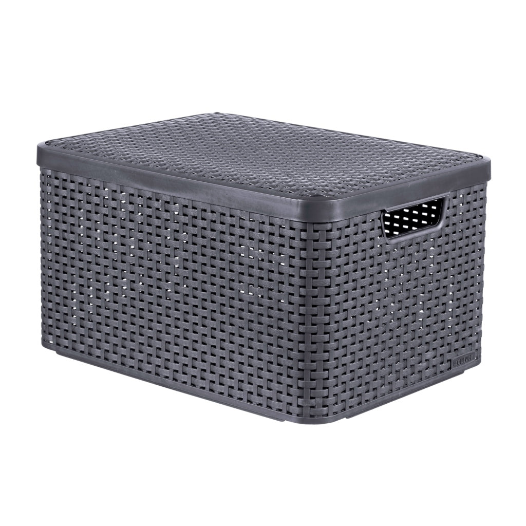 Curver Curver Curver Storage Box Style con coperchio L 30 L color argento metallico