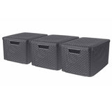 Curver Curver Storage boxes with lid 3 st style l anthracite