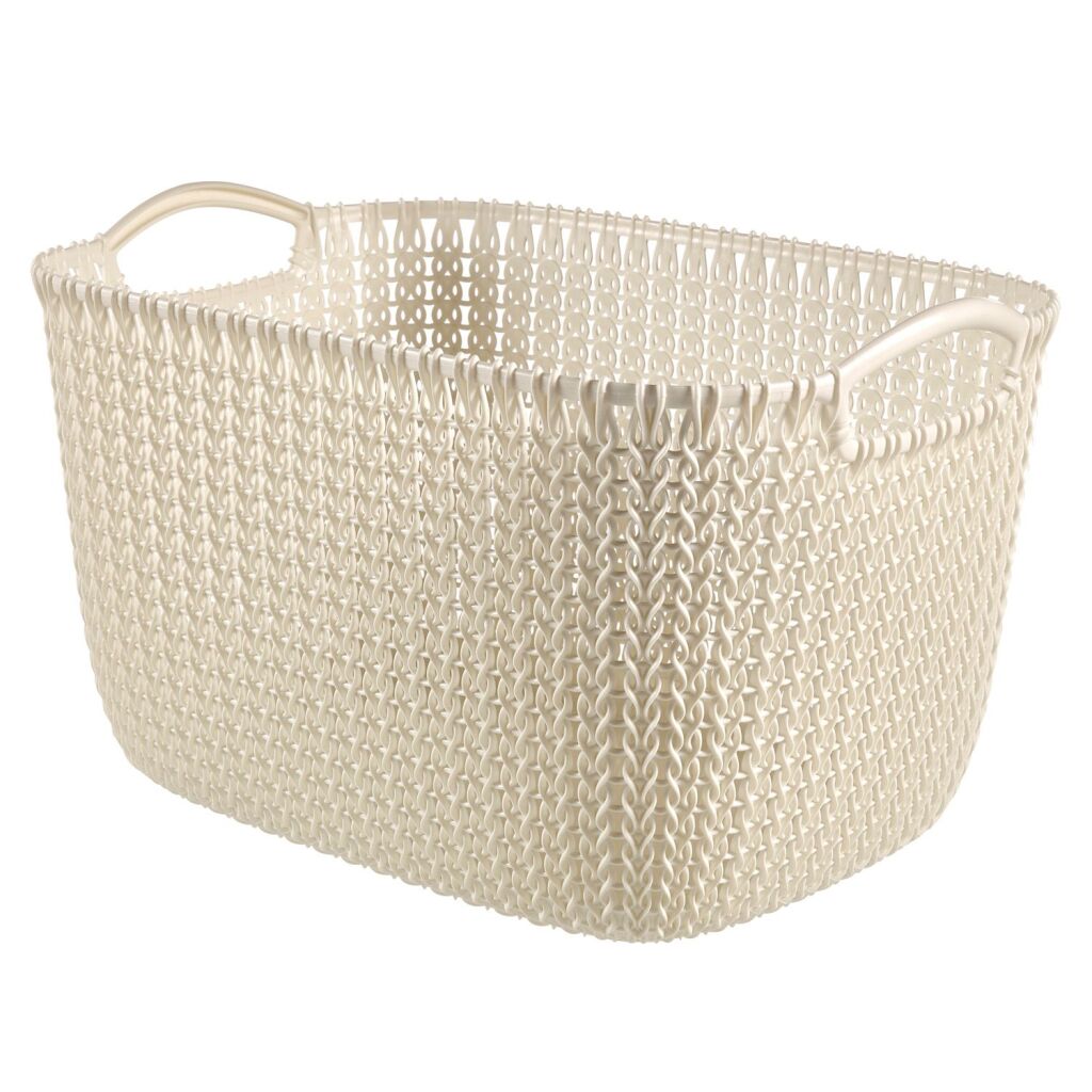 Curver Storage Basket Knit Look 19L White