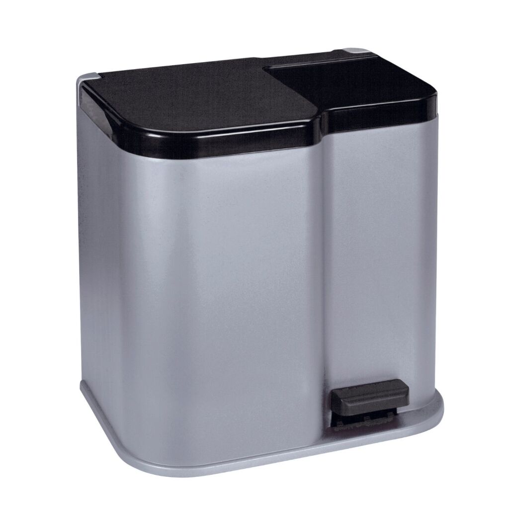 Curver Curver Duo Pedal Bin 15L+6L Silver Nero