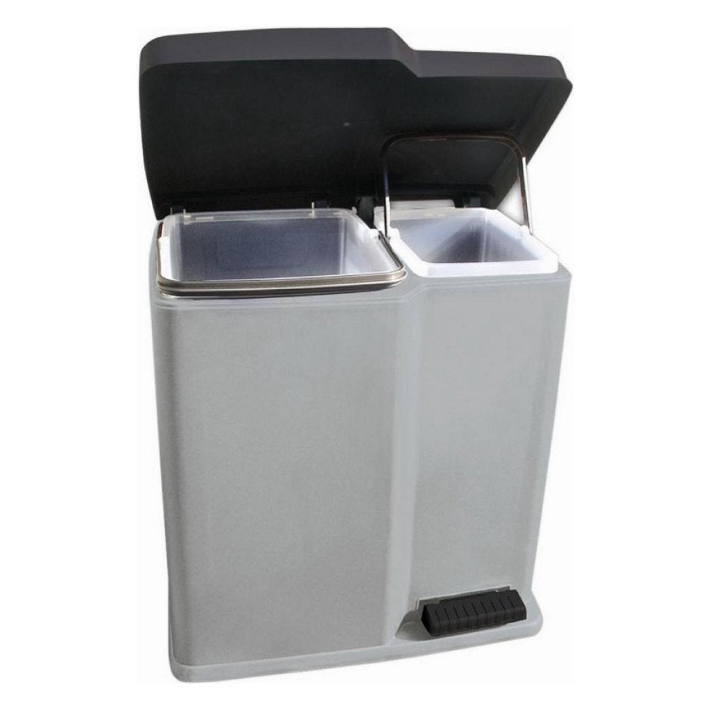 Curver Curver Duo Pédal Bin 15L + 6L Silver Black