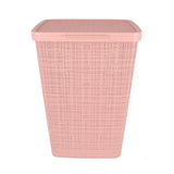 Panier à linge Curver avec look de jute de couvercle 58L rose