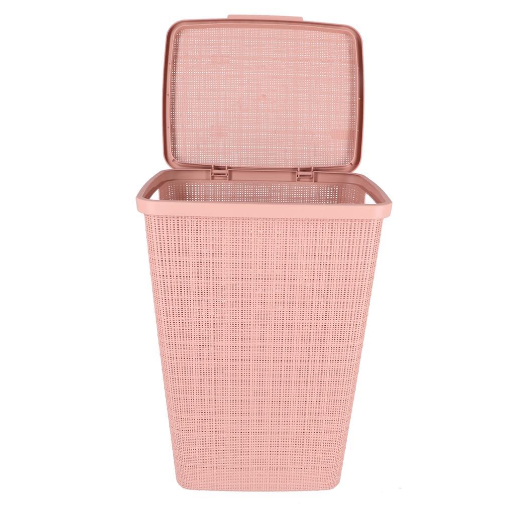 Curver curver wasmand met deksel jute-look 58l roze