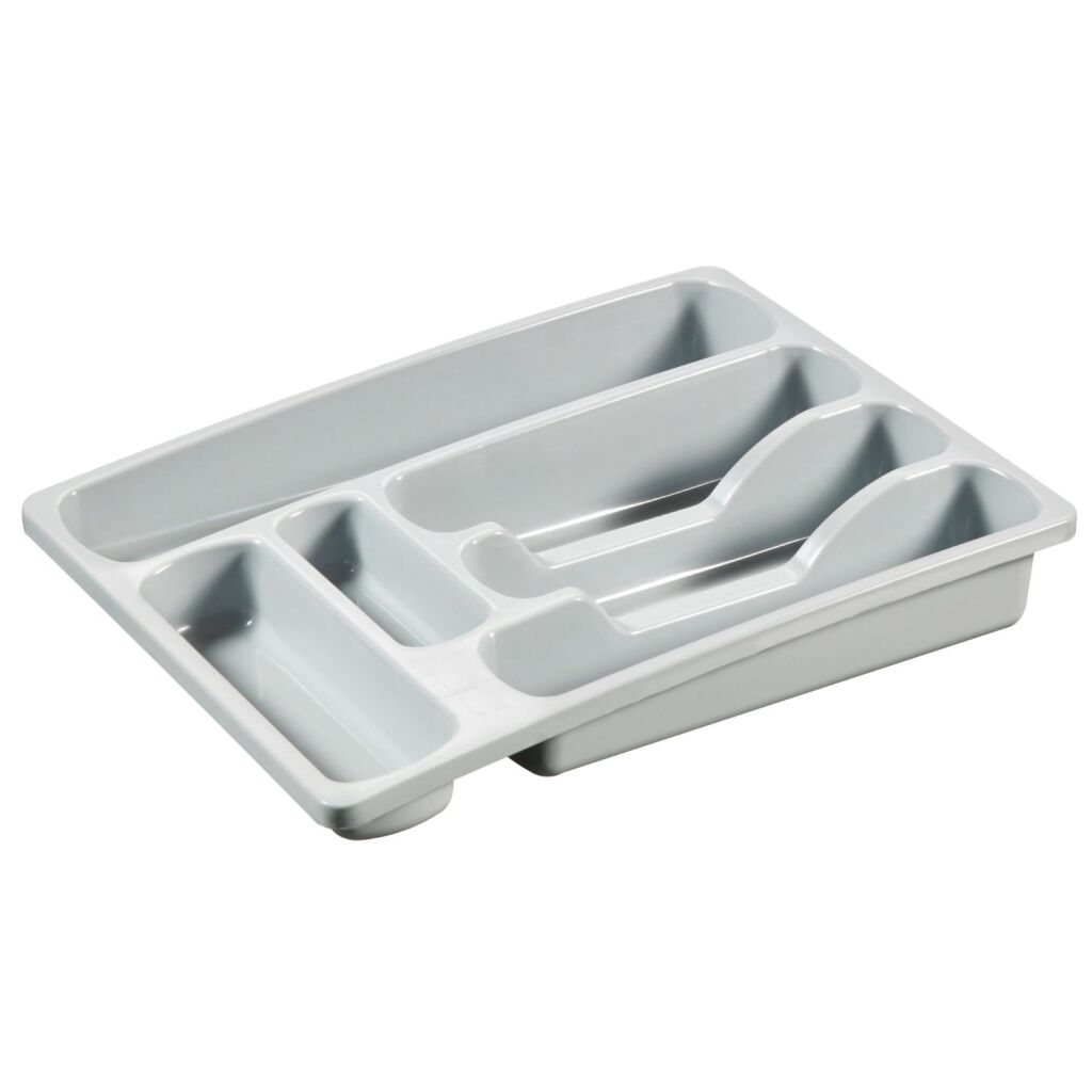 Hurver Besteck Box 6-Abschnitte 36x29x6 cm grau