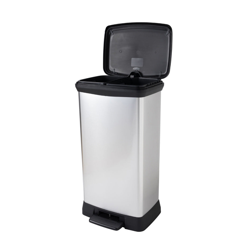 CHREVER Decobin Duo Pedal Bin 23L+23L Silber Metallic