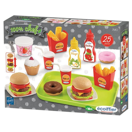 Ecoiffier Food and Snack Set + Tablett 25-Stück