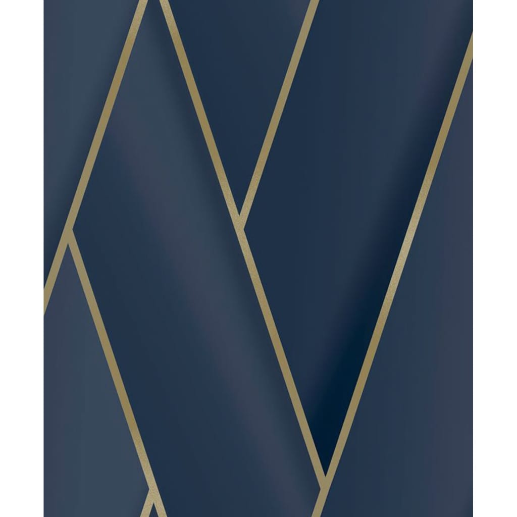 Dutch Wallcoverings Dutch Wallcoverings Wallpaper Geometric Blue and Gold colored