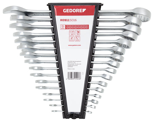 Gedore r09115016 | vermelho | conjunto de chaves combinadas | 1 4 - 1,1 4 desativado | 16 peças - 3301043