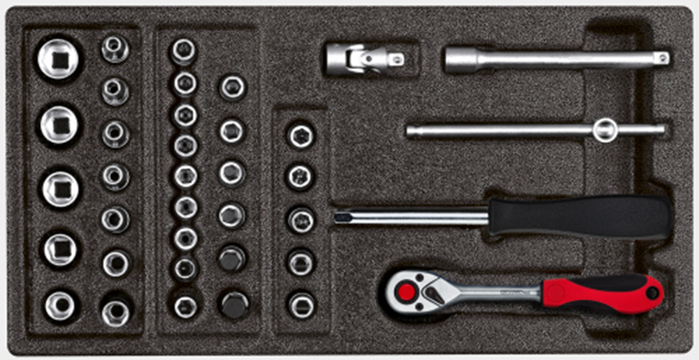 Gedore Red Dopslekeke Conjunto 1 4 polegadas 1 3 módulo CT Silver 37 peças
