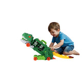 No brand kiddygo transporter dino toys with 2 diecast cars and race track.