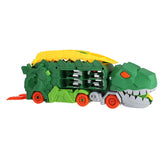 No brand kiddygo transporter dino toys with 2 diecast cars and race track.