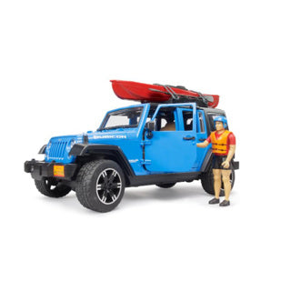 Bruder jeep wrangler rubicon with kayak and kayaker 1:16