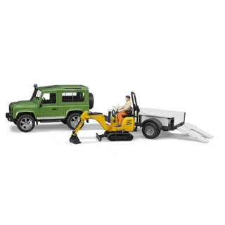 Bruder Land Rover + přívěs s bagrem