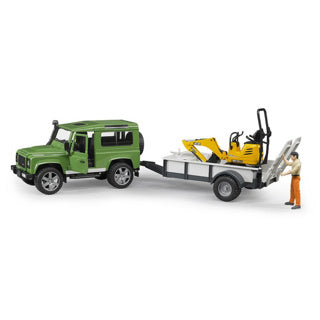 Bruder Land Rover + přívěs s bagrem