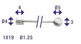 Elvedes Schakel binnenkabel 2250mm RVS ø1,25mm N T-nippel