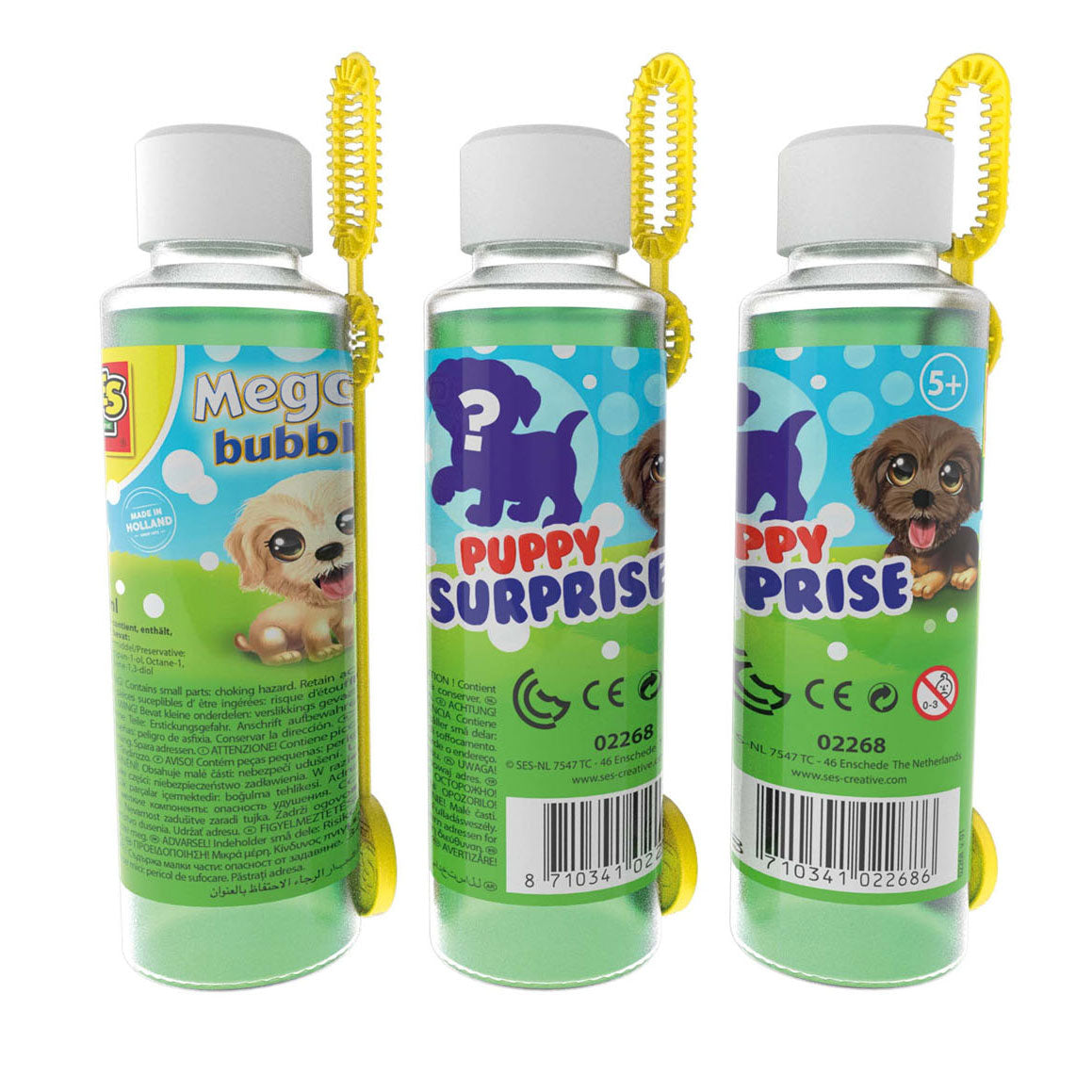 Six mega bubbles with puppy surprise
