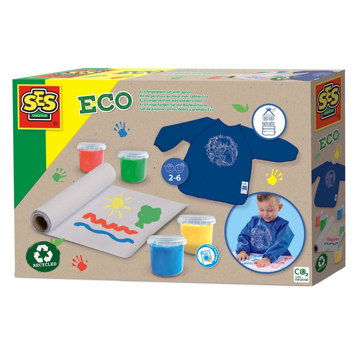 SES ECO Finger paint set with clogs apron