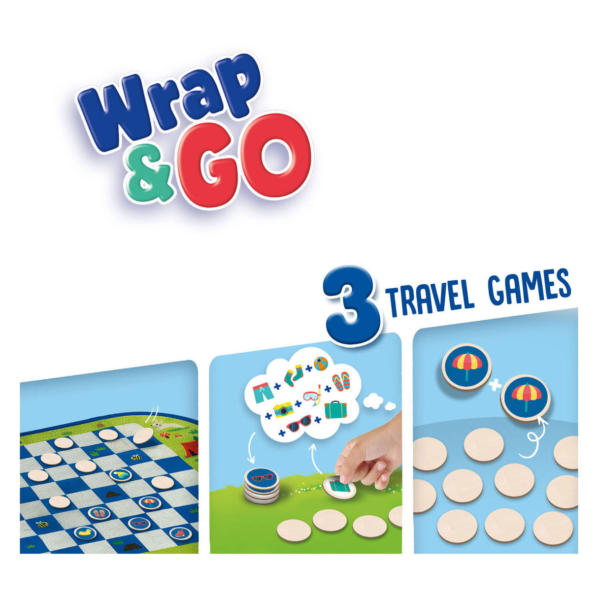 SES Wrap and Go Travel Games, 3in1