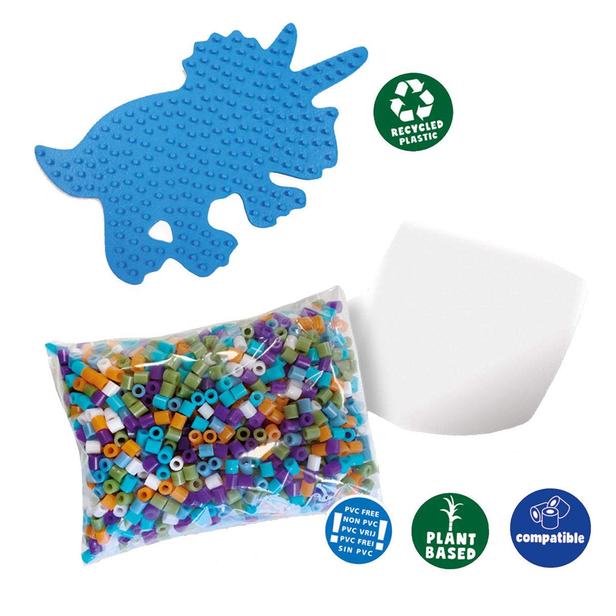 Ses zelena beedz - likalna kroglica set triceratops dino