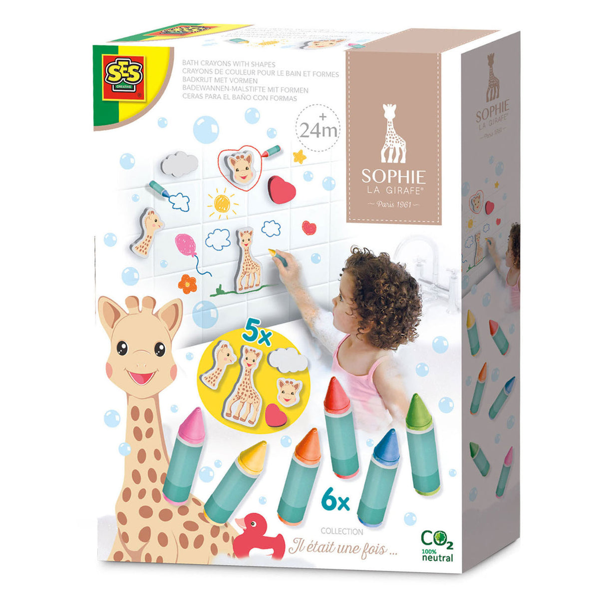 Ses Sophie La Girafe Bath Chalk med former