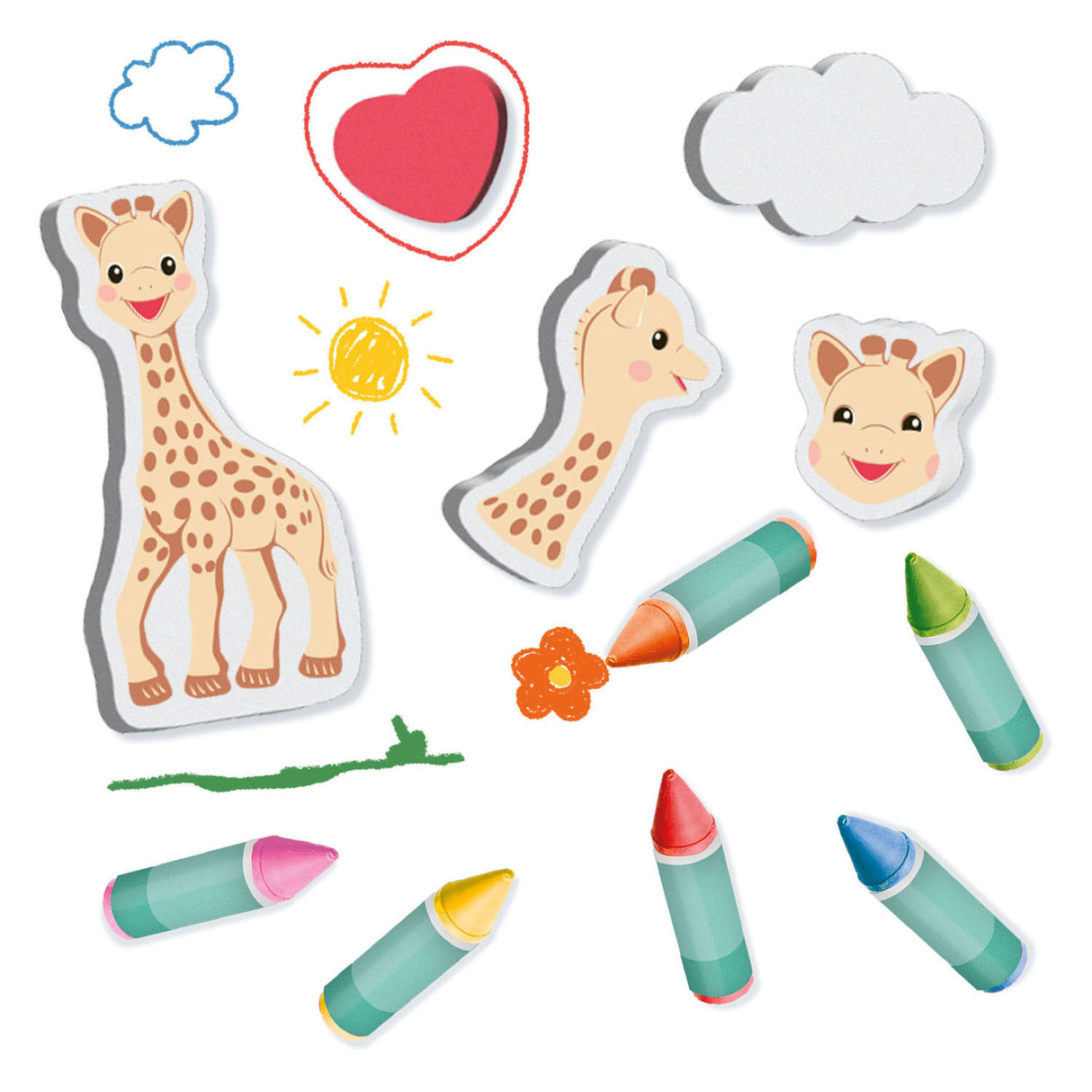 Ses Sophie La Girafe Bath Chalk med former