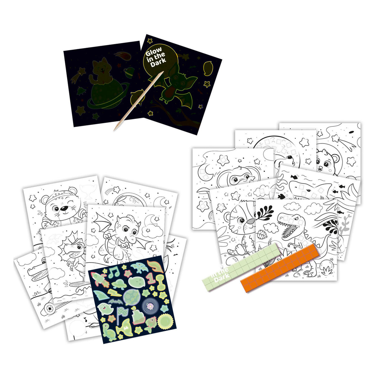 SES Do coloring book Glow in the Dark 3in1