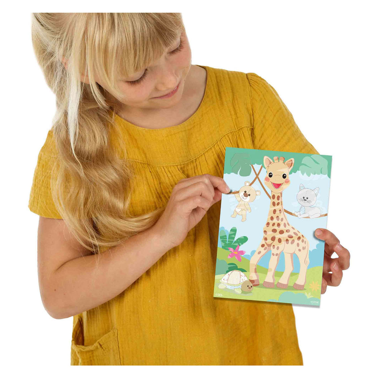 Ses min första Sophie La Girafe -färger med vatten