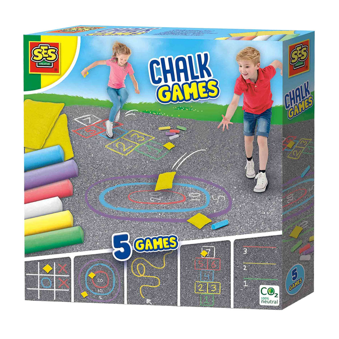 SES Sidewalk Chalk Juegos 5in1