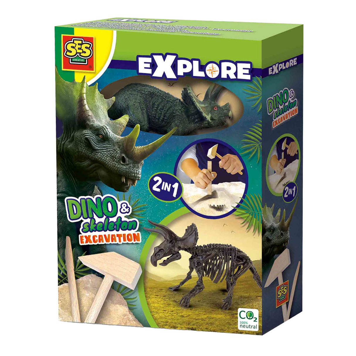 SES Explore en Skelet Opgraven 2in1 Triceratops