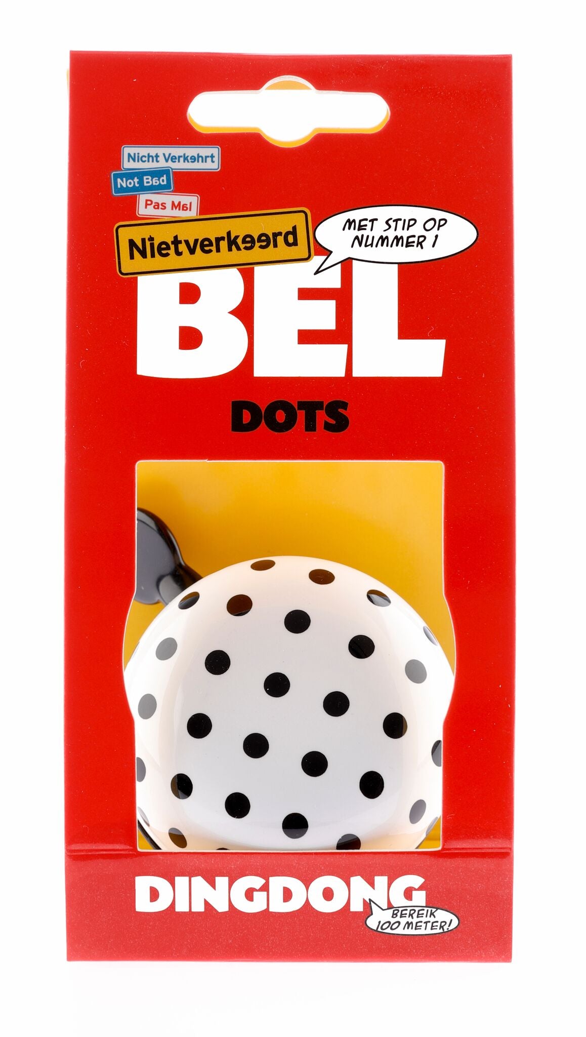 Nv ding dong appelez 60 mm dots blanc avec carte de point noir