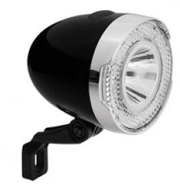 QT Cycle Tech Headlight LED Retro Black 15 Lux sur batterie de la carte