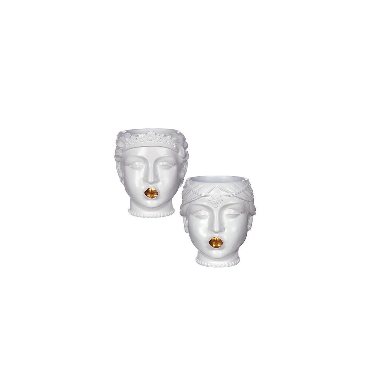 Ideas 4 seasons flower pot princess with gold lips ã˜12xh15.5cm