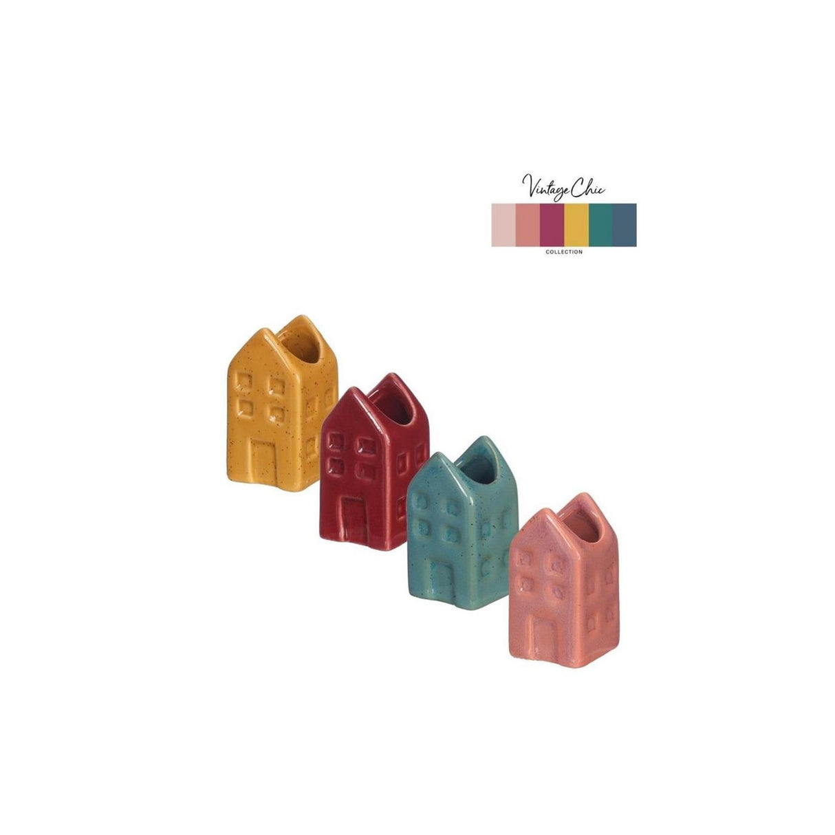 Ideas 4 seasons flower vase house amsterdam 3x3x6cm 4 assorted