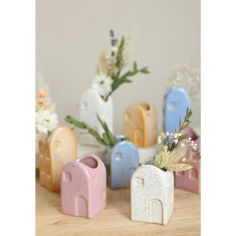 Ideas 4 seasons bloemenvaas huisje valarta m 4x4x9cm 4 assorti