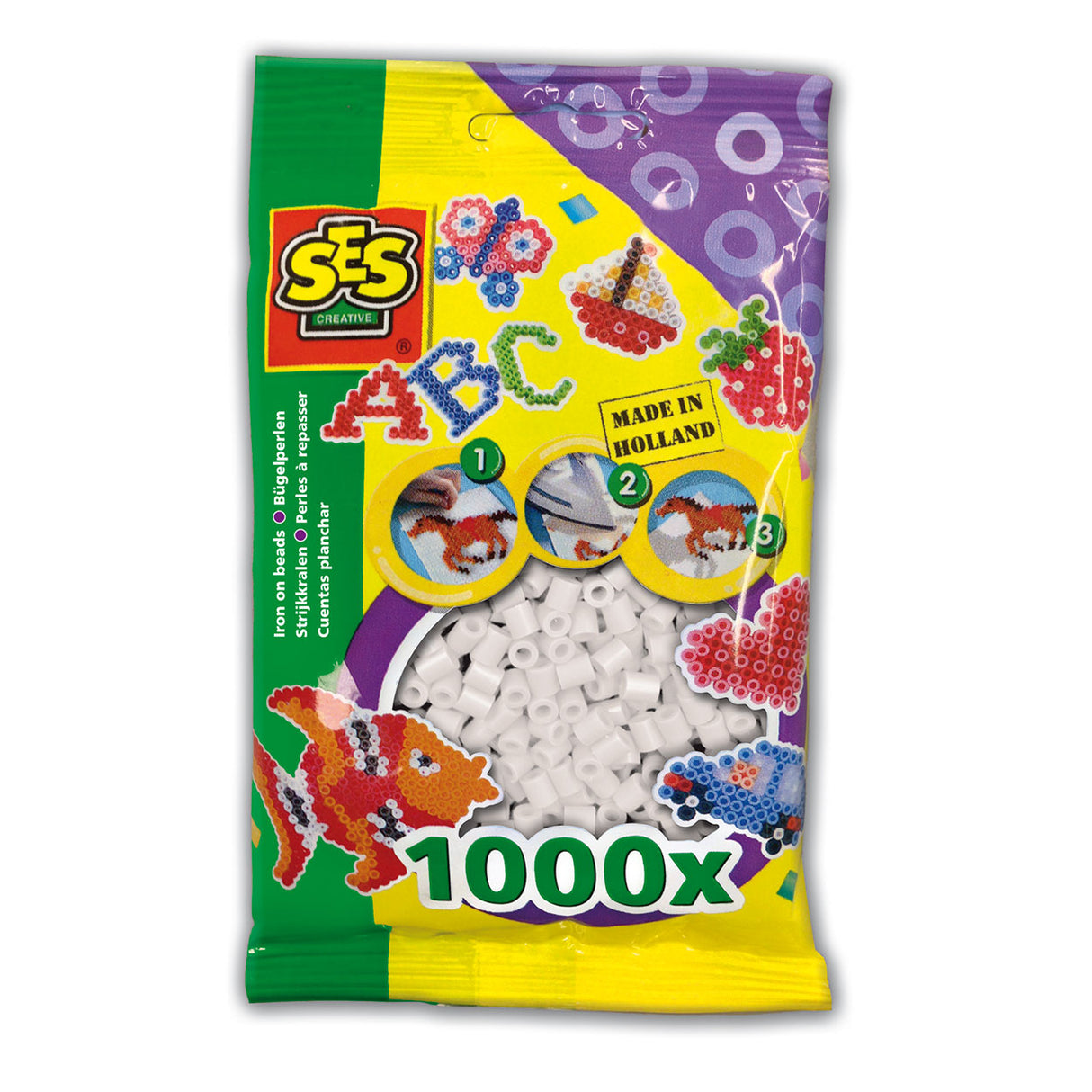 SES jernperler - hvid, 1000.