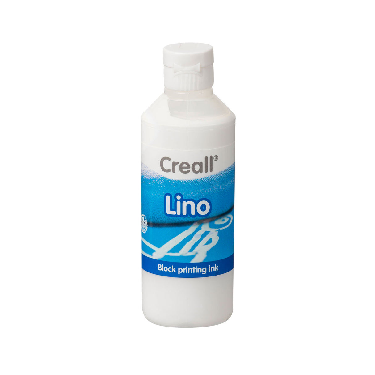 Creall Lino Blockabdruck Farbe Weiß, 250 ml