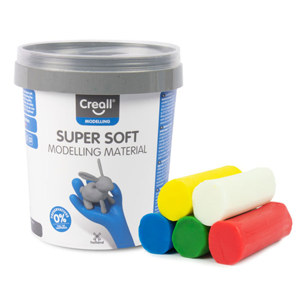 Creall Supersoft Clay 5 Colori, 450gr.