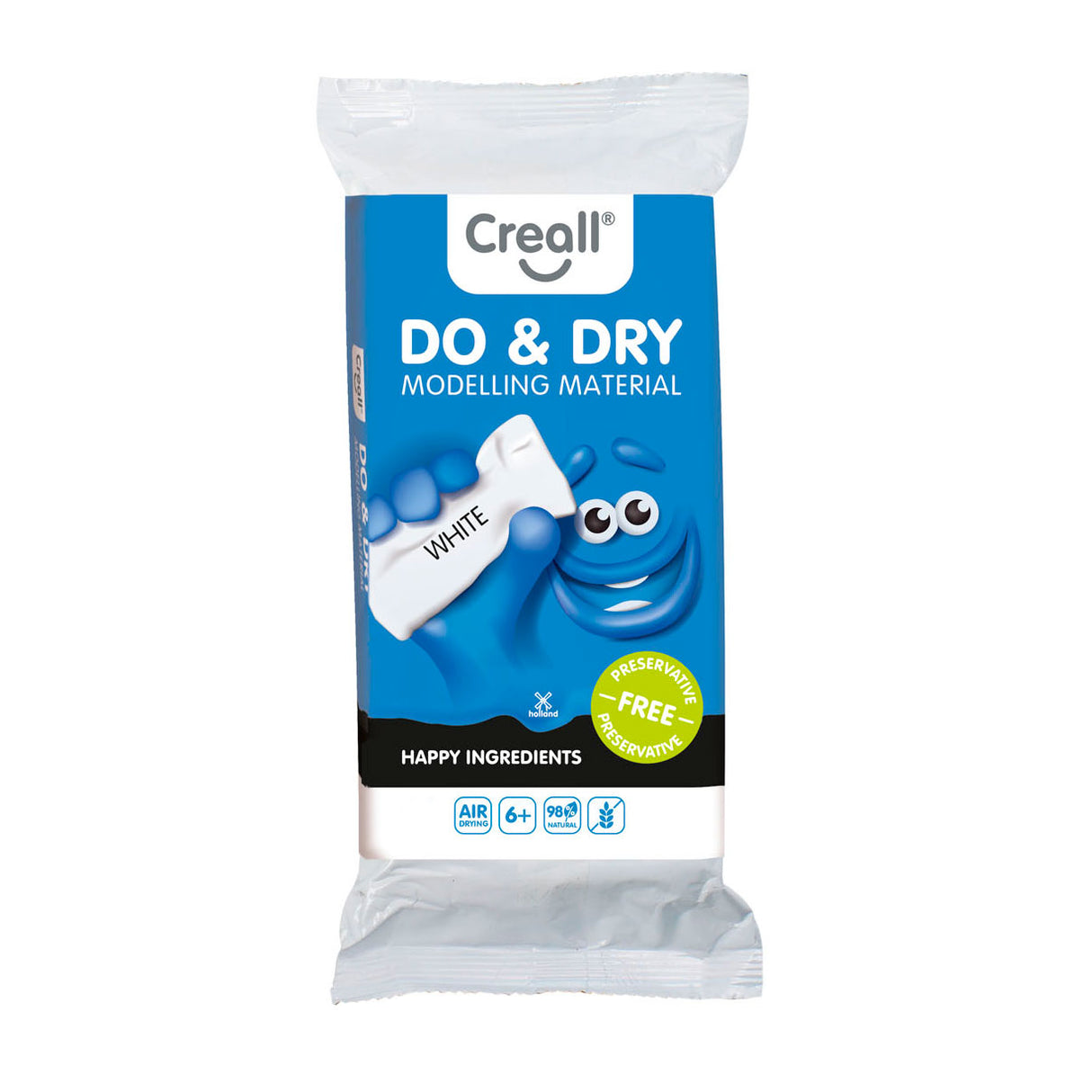 Creall do sausas modelino molis be konservavimo baltas, 500gr.