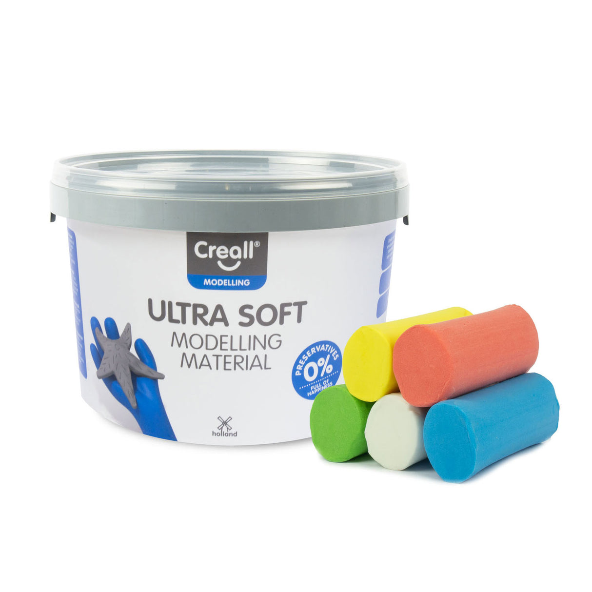 Creall ultra mëll Lehmfaarf - 5 Faarwen Lehm - 1100 gr.