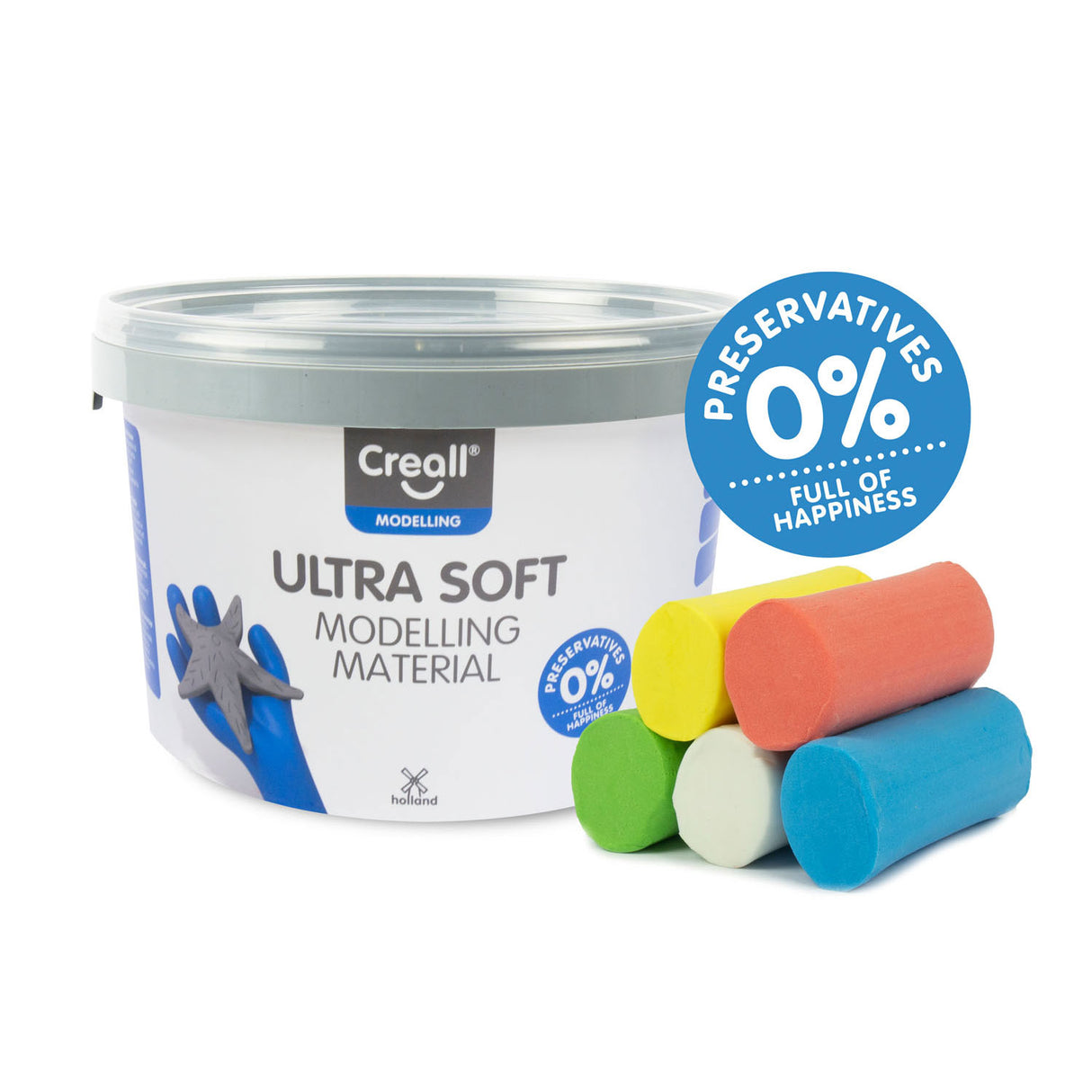 Creall ultra soft clay color - 5 clay colors - 1100 gr.