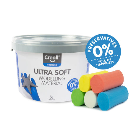 Creall ultra mjuk lera färg - 5 färger lera - 1100 gr.