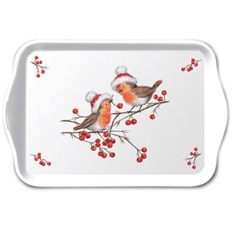 Bandeja ambiente 13x21cm robins de Natal