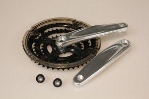 Lasco Crankset 24 34 42T Silver Black Spread -4mm