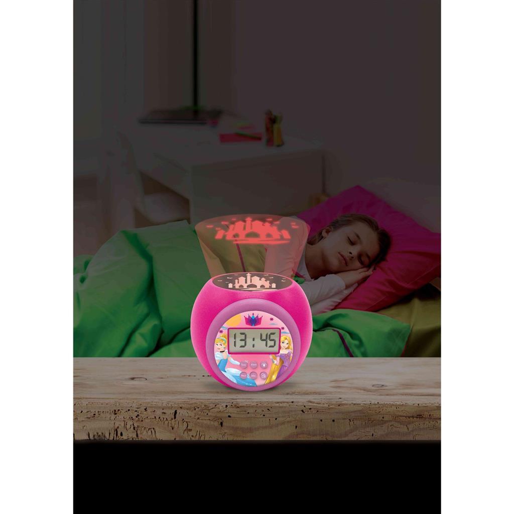 Disney Princess Projector Wekker Pink