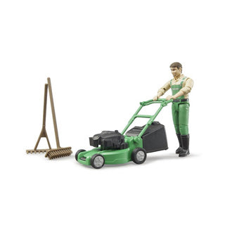 Bruder gardener figure with lawn mower