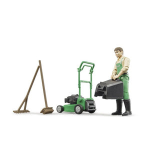 Bruder gardener figure with lawn mower