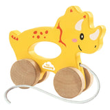 Ses hëlzent Pull Déier 2 an 1 - triceratops